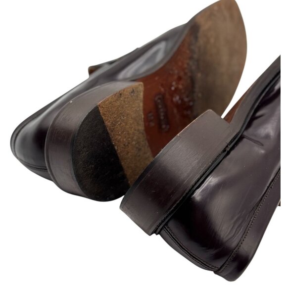 Coach Mens 12D Carson Slip-On Loafers Classic Dress Shoes Brown Leather Italy - Picture 13 of 16